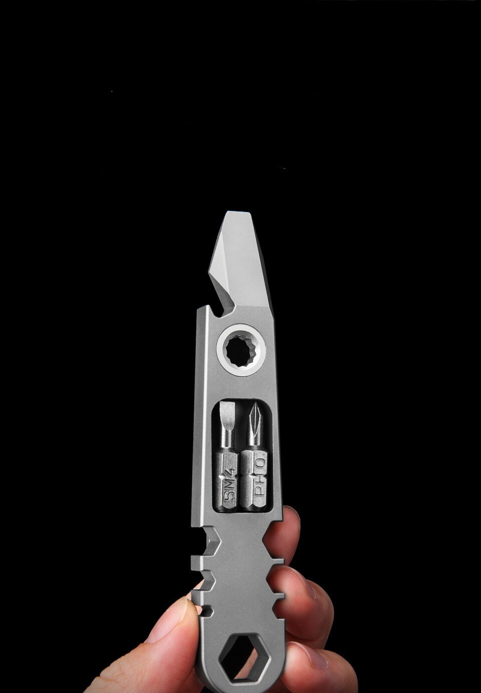 New Titanium Alloy Ratchet Wrench Pocket Pry Bar Crowbar Tool Opener Screwdriver