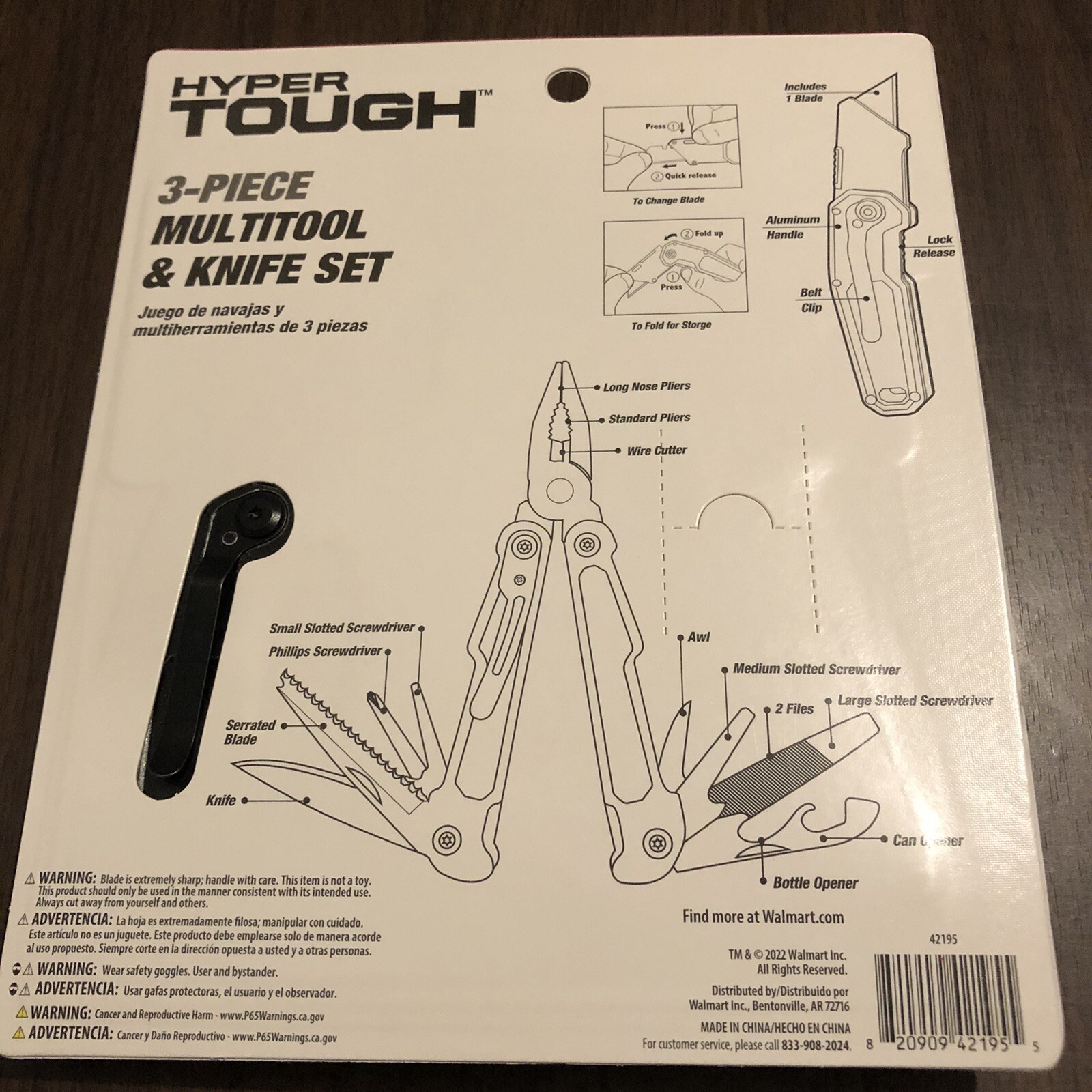 3 Piece Multi tool And Knife Hyper Tough-Duty Stainless Steel Construction
