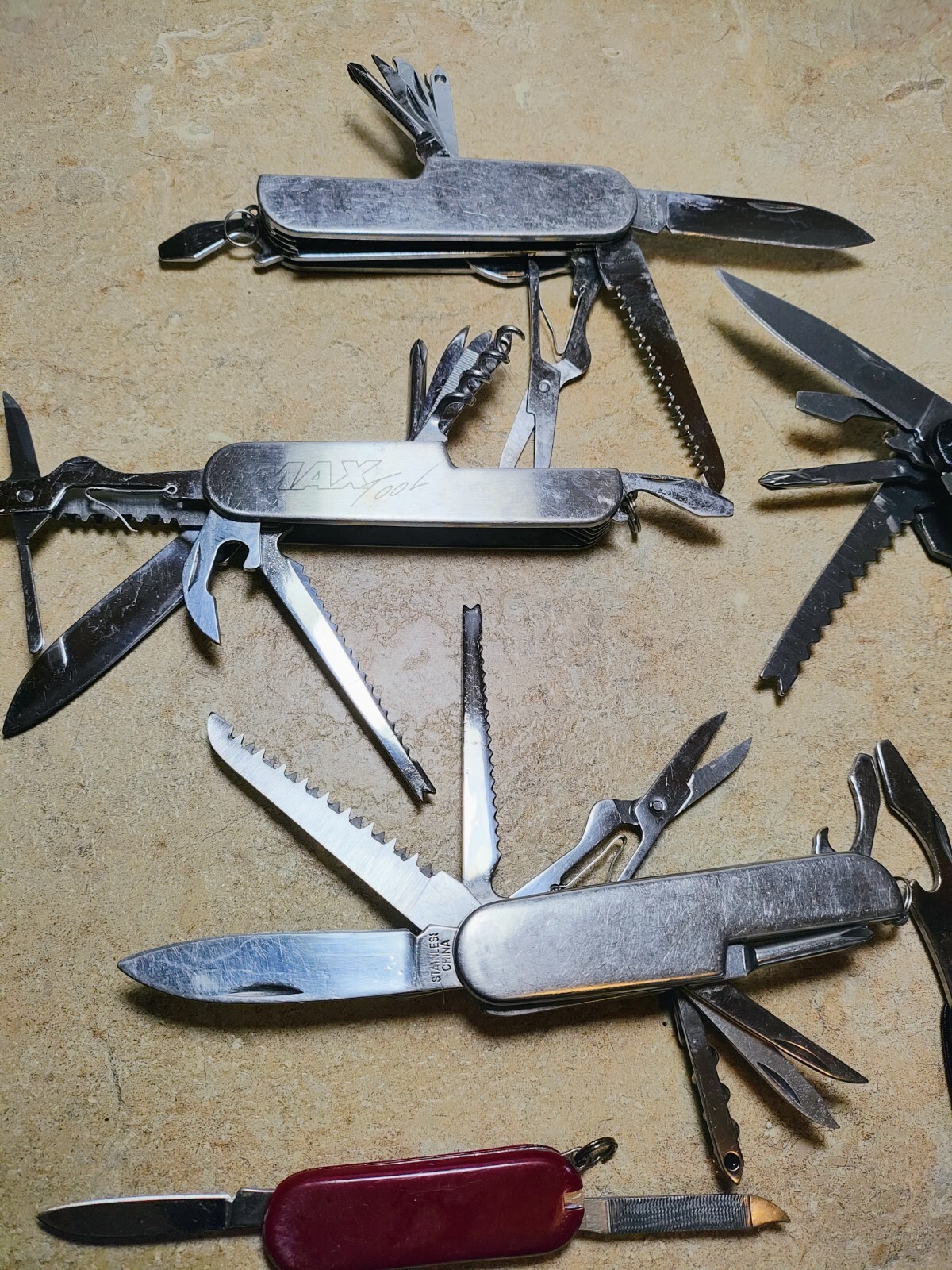 Lot of 10 Generic Multitools Multi Tools Pliers Knives Saw Blades Folding Folder