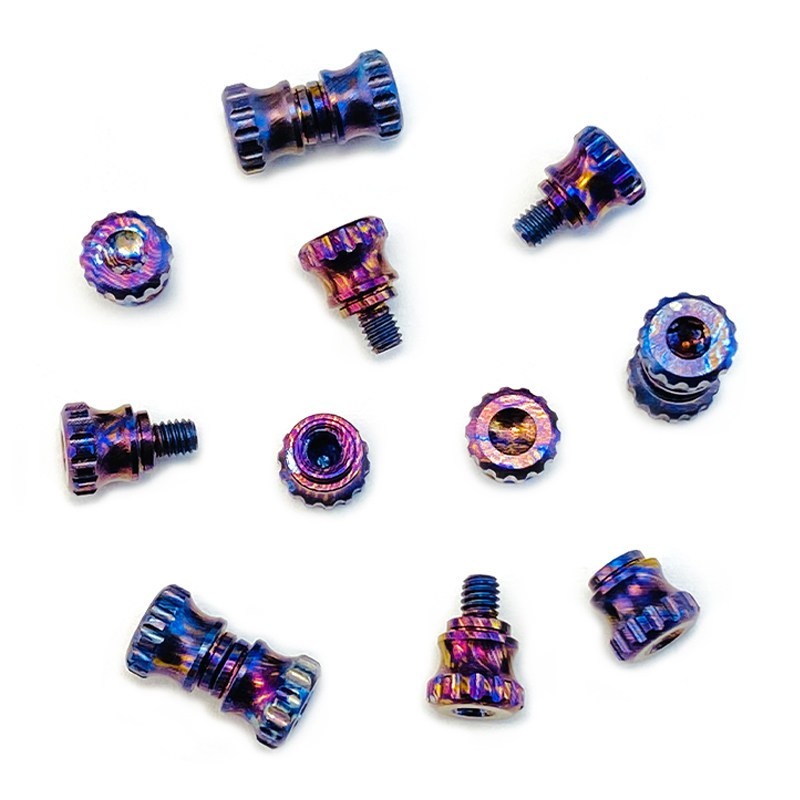 Timascus Thumb Stud and Pivot Screw Set Damascus Style CNC DIY Knife Parts