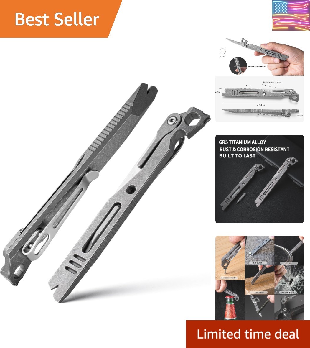 Titanium EDC Pry Bar,Pocket Multitool Mini Prybar,Keychain Crowbar Tool with …
