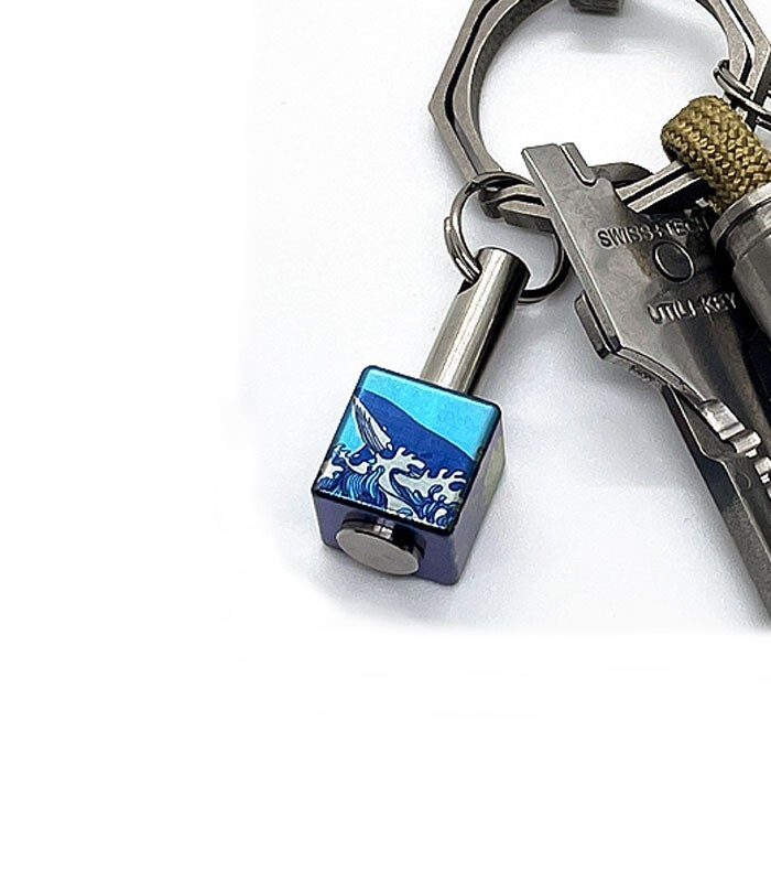 Titanium Alloy Key Pendant Bead Lanyard Parachute Cord DIY Necklace Head