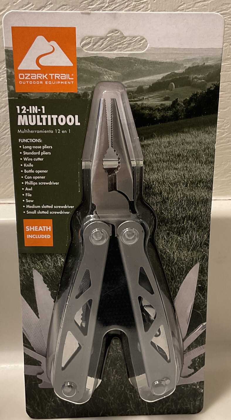 NIB Ozark Trail 12-in-1 Multi Tool w/ Sheath Camping Fishing NEW