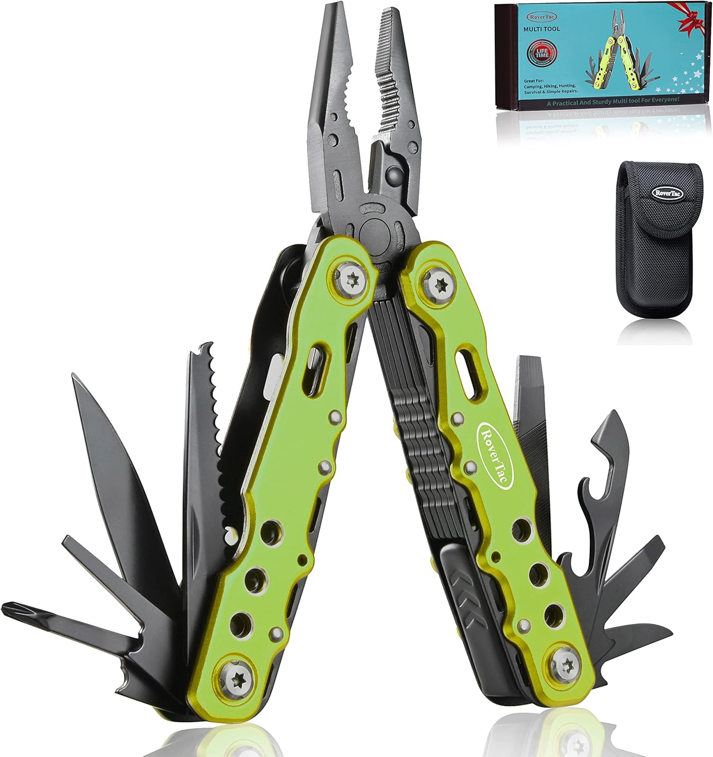Multiherramienta 14 en 1: cuchillo,alicates,destornilladores,sierra,abrebotellas