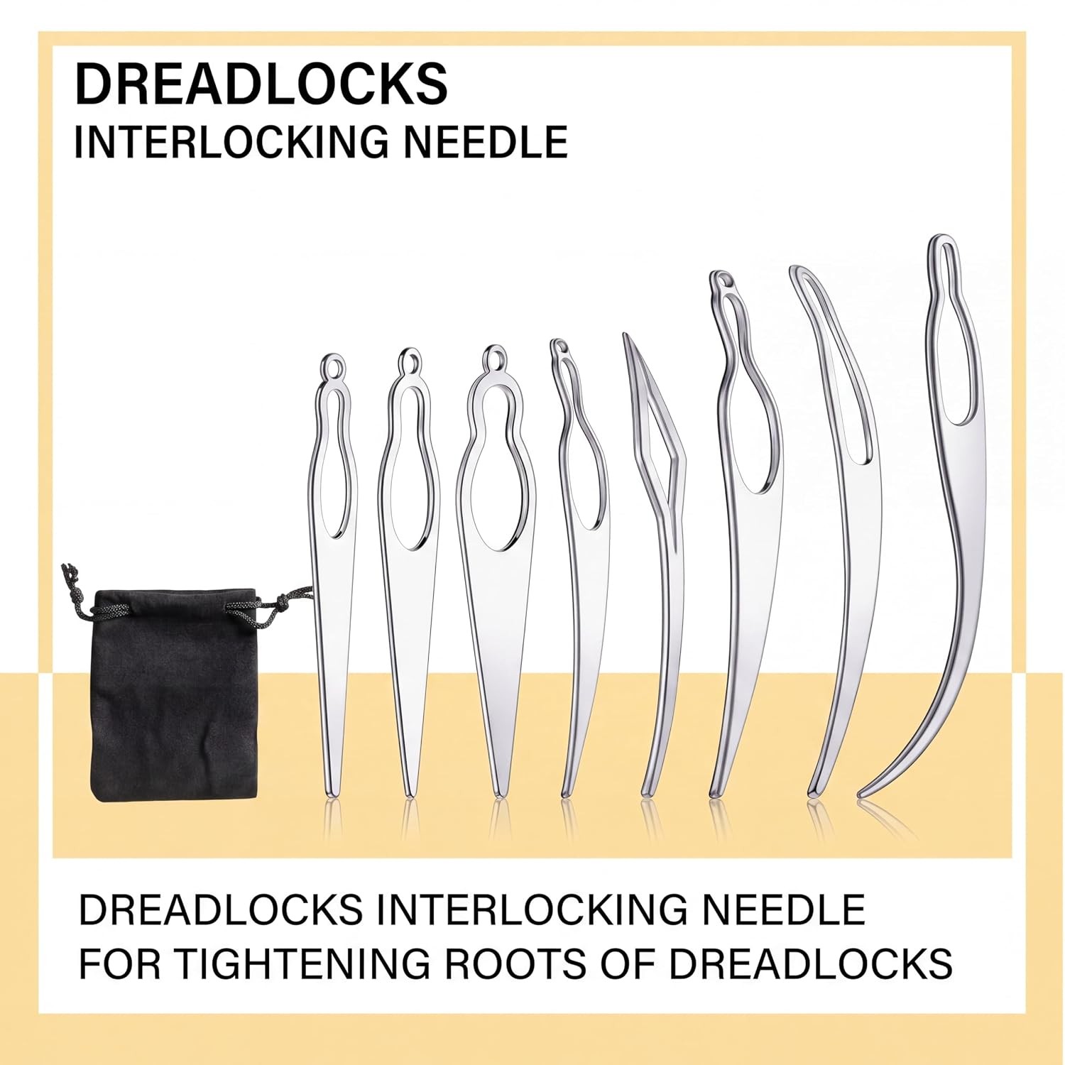 Loc Retightening Tool 8 Pcs Interlocking Tool for Dreadlocks Maintenance