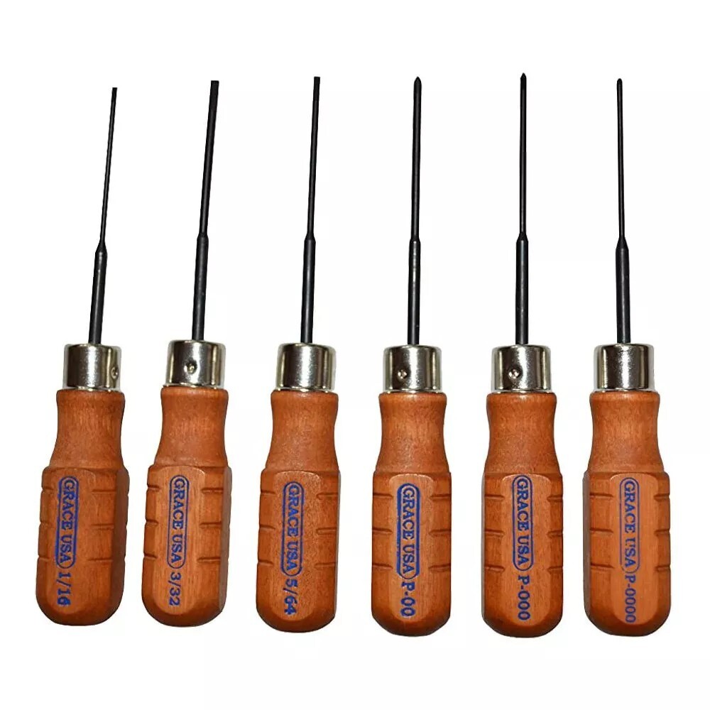 Grace Micro Screwdriver Set 6 Pieces Flat Phillips Wood Mini Glasses – GRMS6