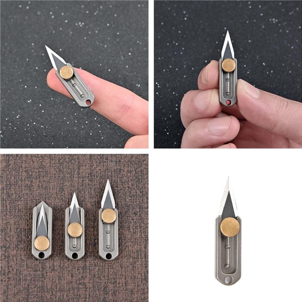 EDC Titanium Metal Alloy Light Weight Mini Little Tiny Small Wallet Button Push