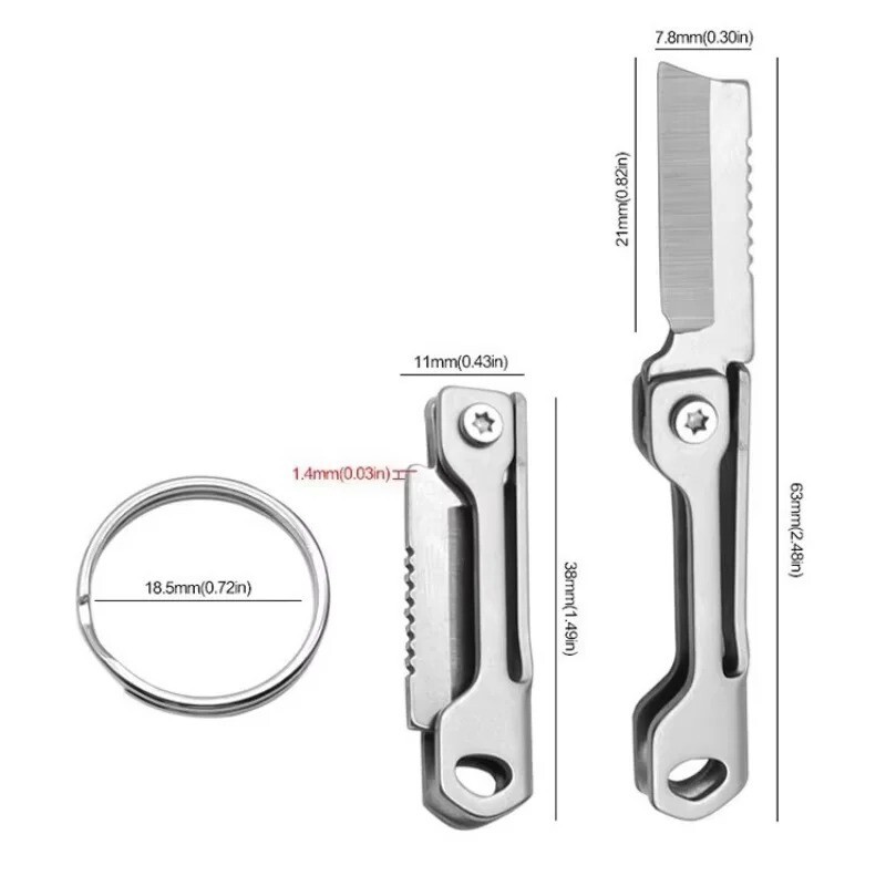 Mini Folding Pocket Knife Keychain – Stainless Steel Outdoor Camping Tool