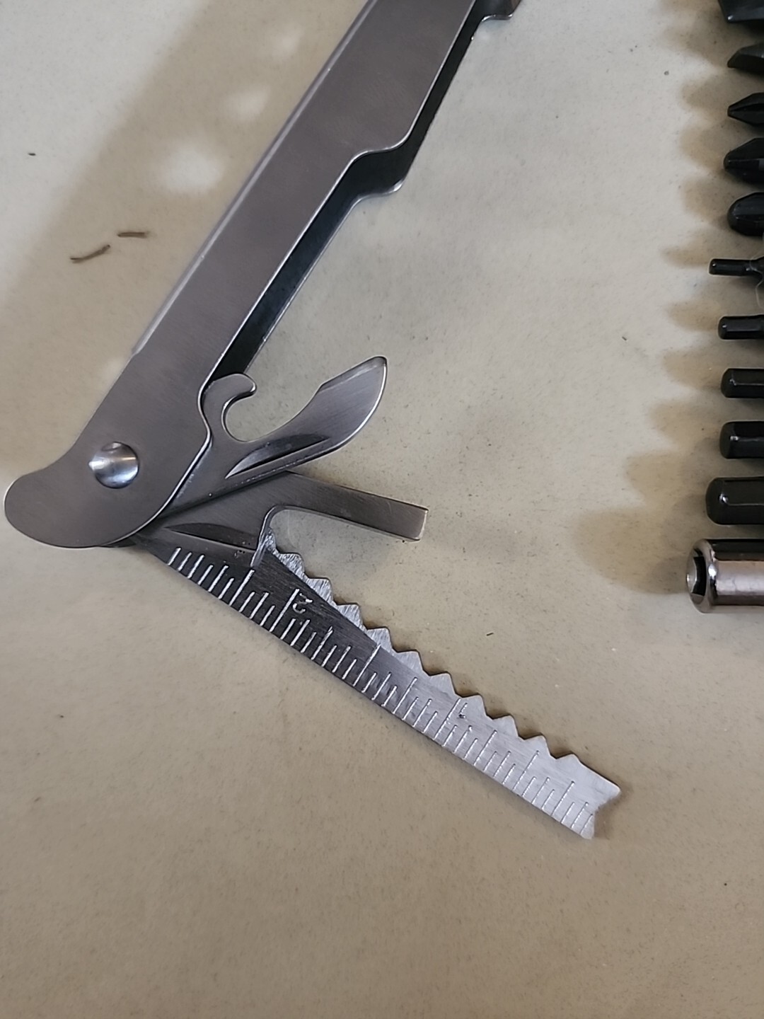 Multitool With Case And Screwdriver Bits Belt Loop Black Fabric