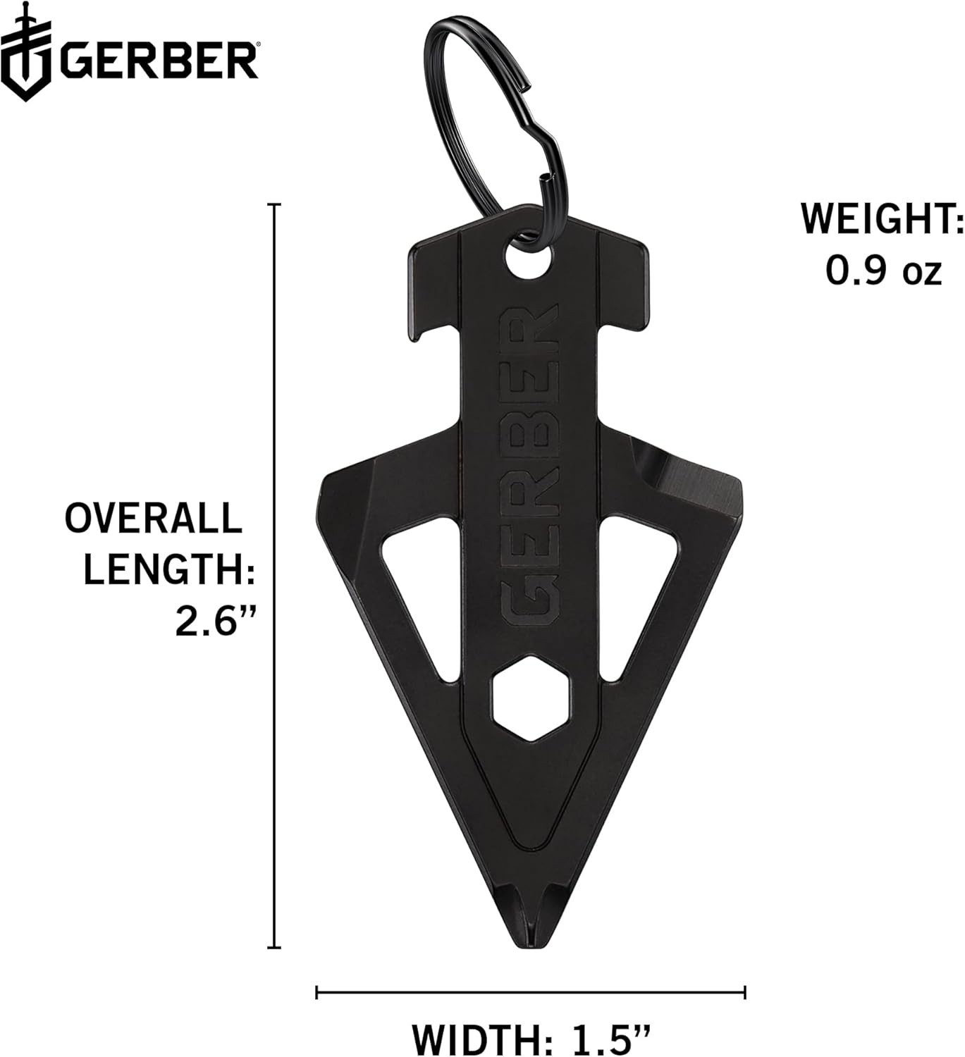 Gerber Gear Broadhead Keychain 5-in-1 Multi-Tool Bottle Opener EDC Tool