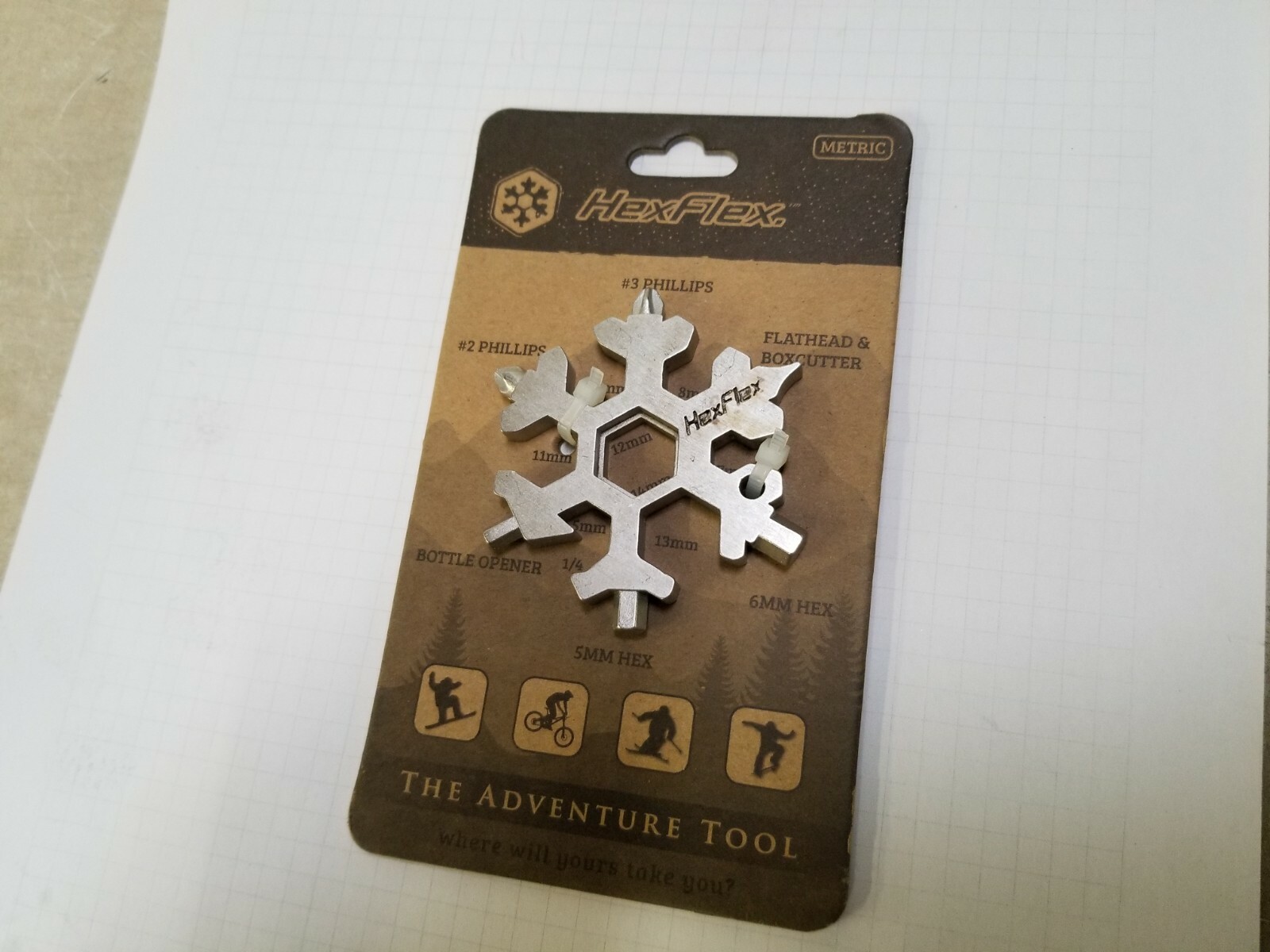 HexFlex Adventure Tool Metric Multi-Tool 15 in one New!