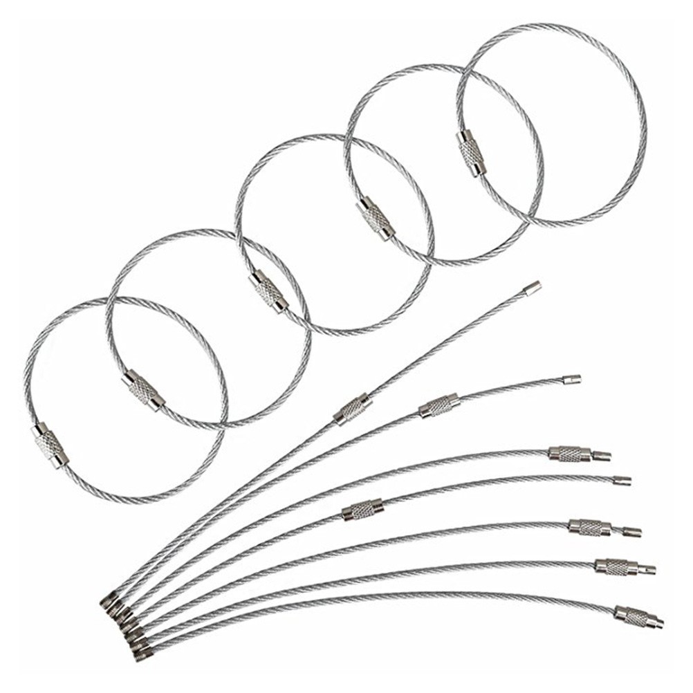 24 Pcs Stainless Steel Wire Key Heavy Duty Wire Chain Luggage Tags