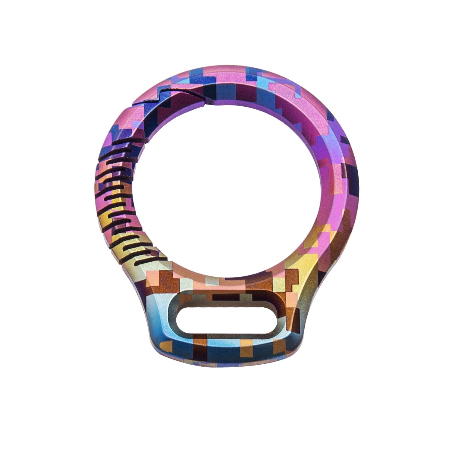 Multicolor Titanium Alloy Carabiner Key Clip Leather Keychain Key Ring EDC Gift