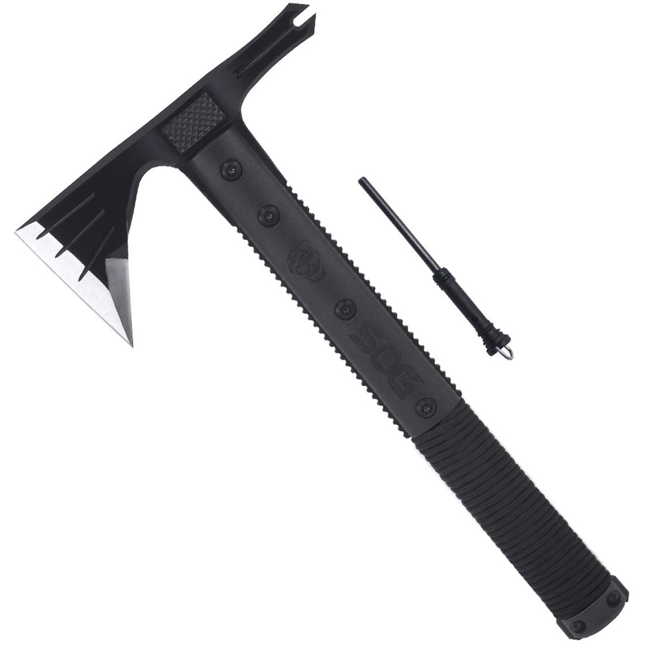 SOG Survival Hawk – Specialty Outdoor Tactical Hatchet, Fire Starter, Nail Pu…