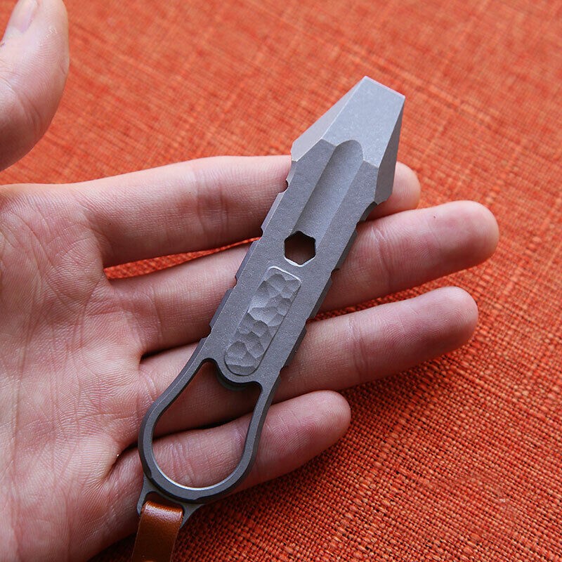 EDC TC4 Titanium Alloy Pry Bar Keychain Crowbar Outdoor Multi Tool Multi Tools