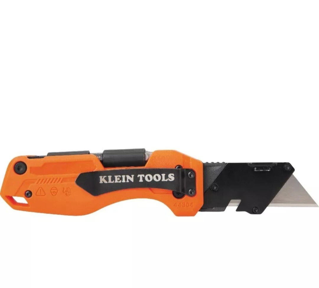 Klein Tools Folding Utility Knife with Driver Lock Blade Pocket Tool Orange