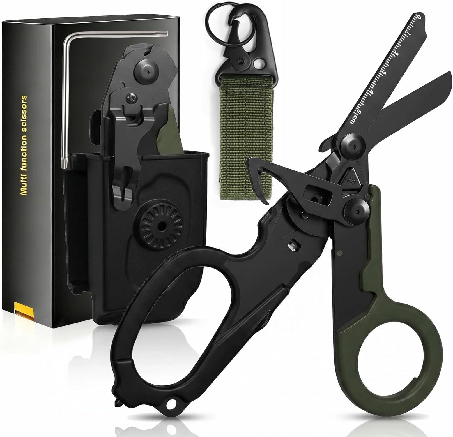 Foldable Trauma Shears Multi Tool Emergency Scissors Holster Glass Breaker EMT