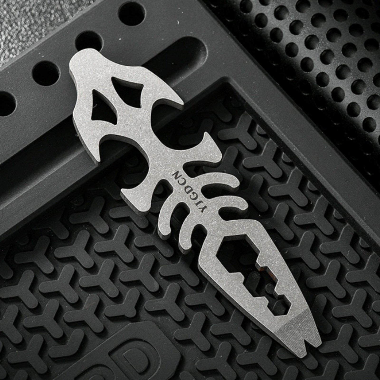 Titanium Alloy EDC Multi-Tool Fishbone Shape Bottle Opener Wrench Pry Bar