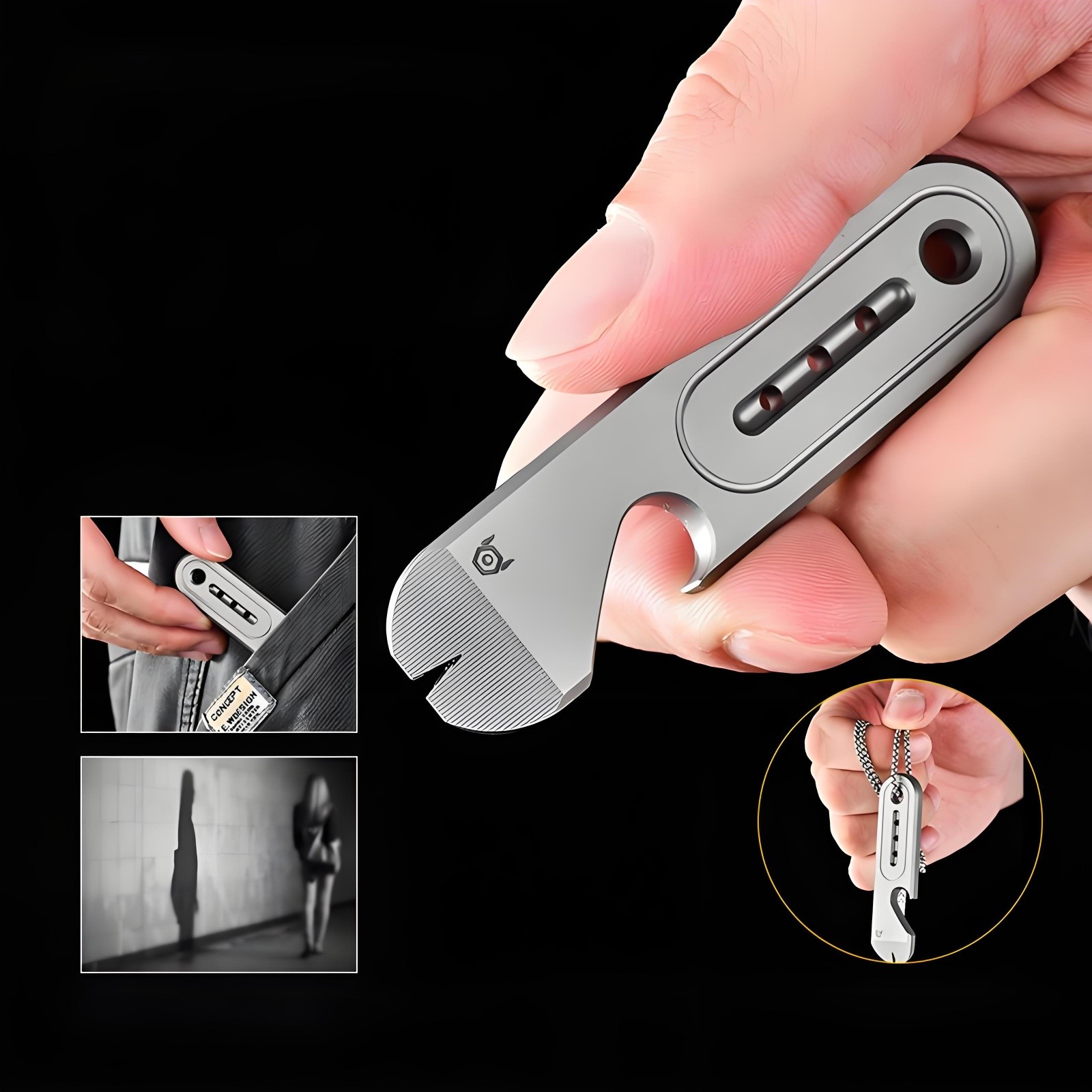 Titanium Alloy Pocket Pry Bar Keychain Outdoor Gear EDC Mini Multi Tool