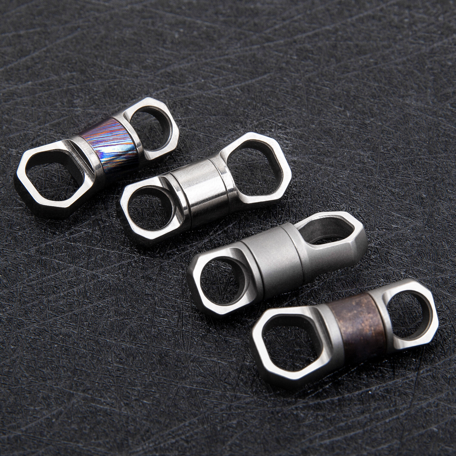TC4 Titanium Car Key Hoop Ring 360° Flexible Rotation Portable EDC Keychain Gift