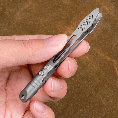 Outdoor Mini Titanium Alloy Keychain Tweezers Pry Bar EDC Portable Clamping Tool