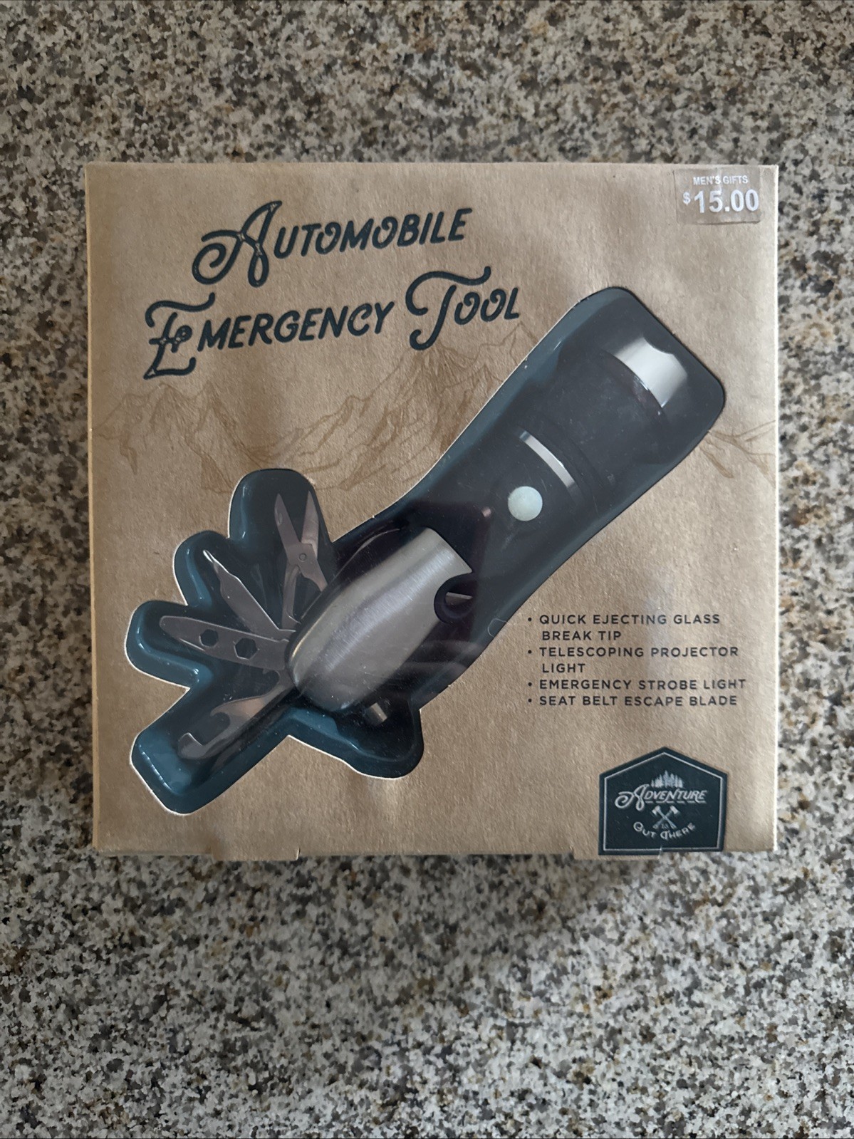 Adventure Out There Auto Emergency Tool LED Flashlight Multi-Function Black