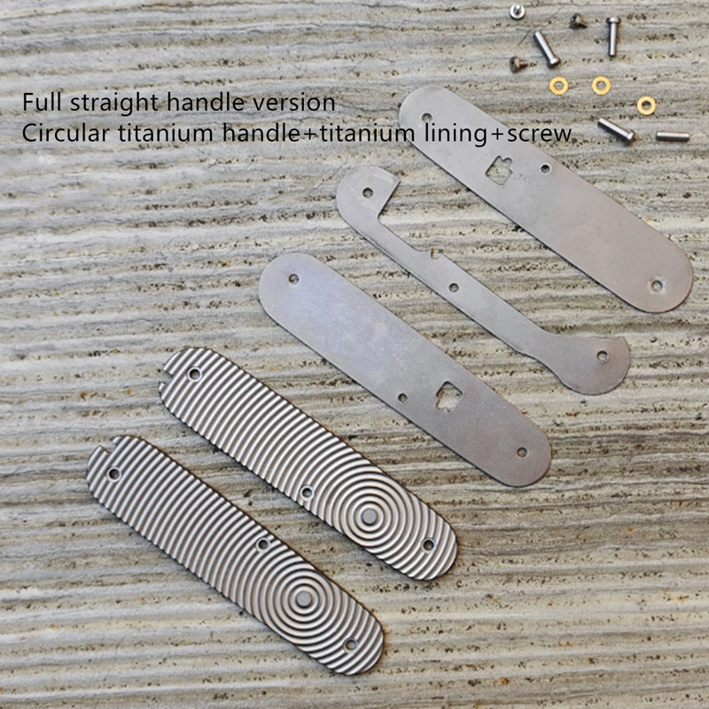 1 Set Titanium Alloy Handle Scales for 91mm Victorinox Swiss Army Knife