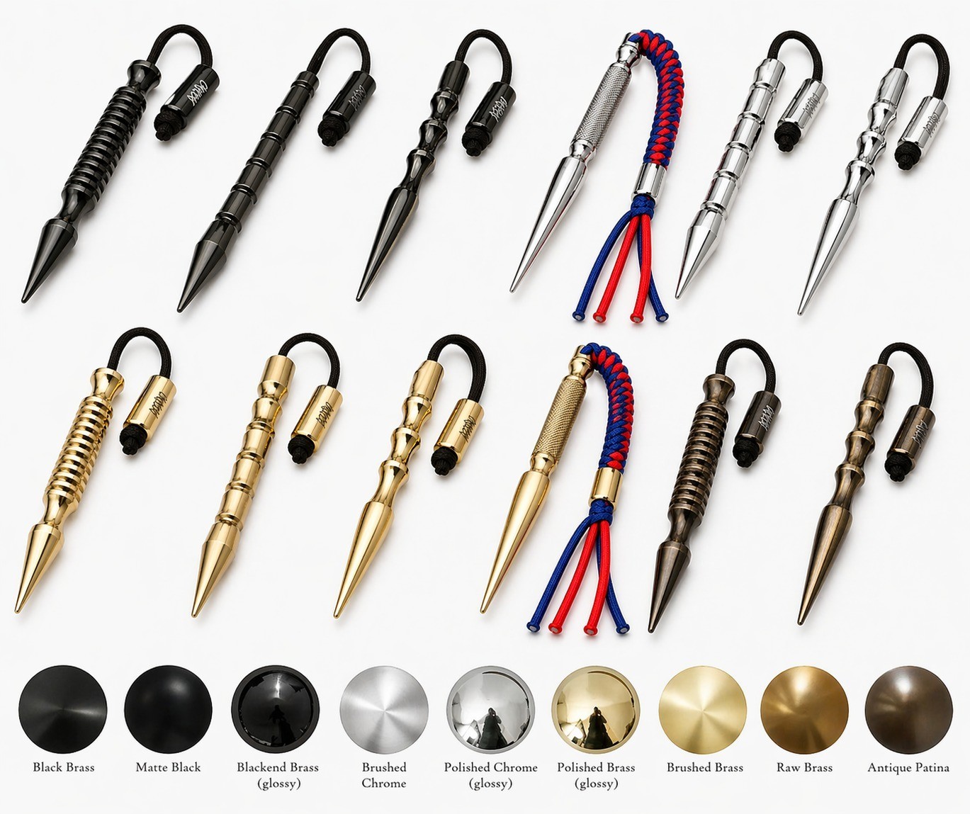 Handmade Spike Dagger Pendant Paracord Necklace Tactical Style Metal Charm EDC C