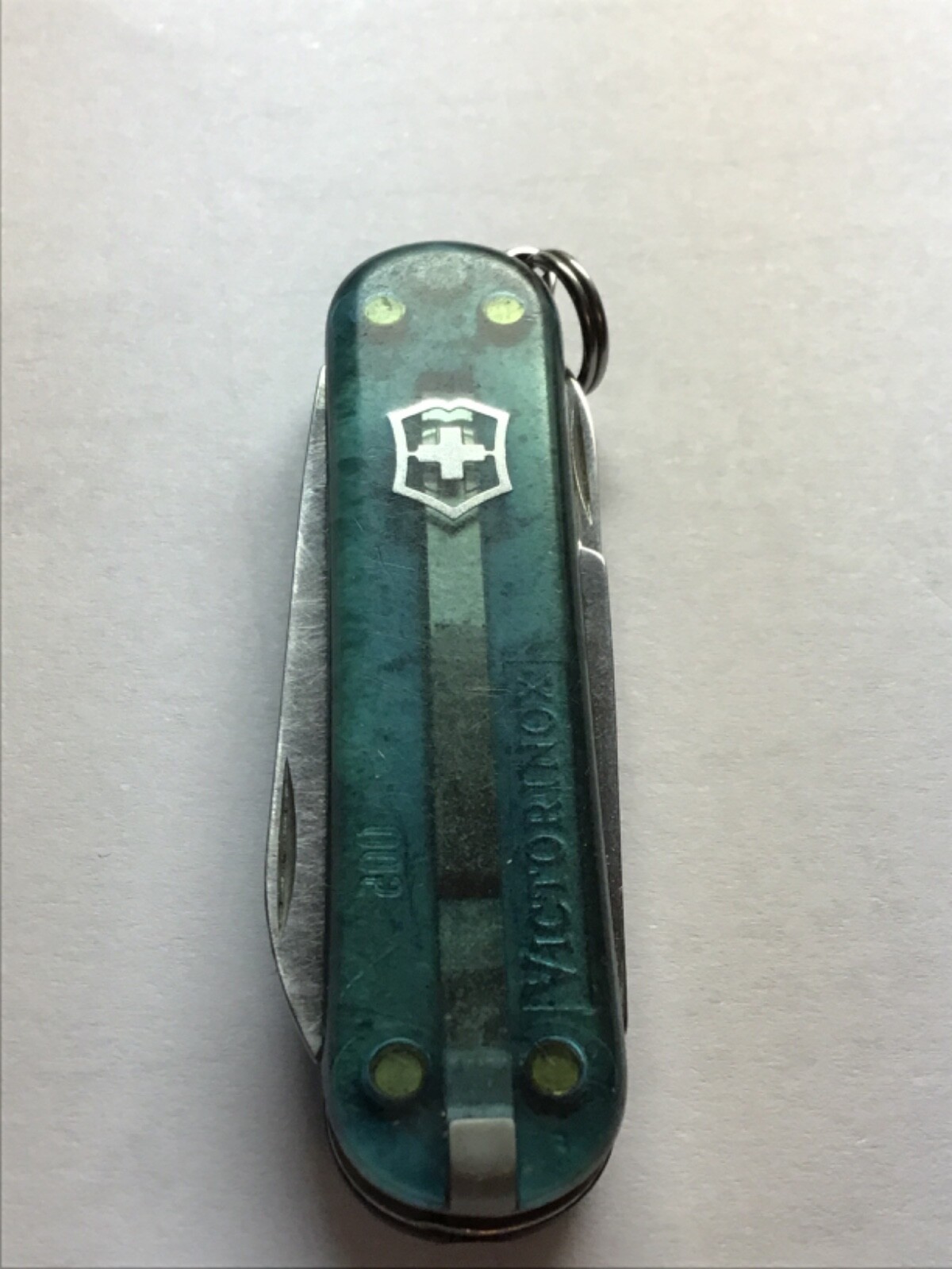 SWISS ARMY POCKET KNIFE VICTORINOX Blue Clear MINIATURE SMALL TINY KEYCHAIN