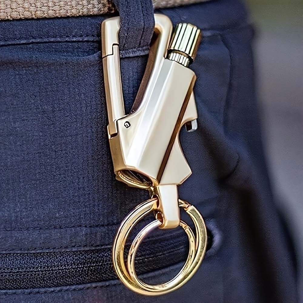 Sleek All-Metal Bottle Opener Keychain Compact Multi-Functio f Key Organization