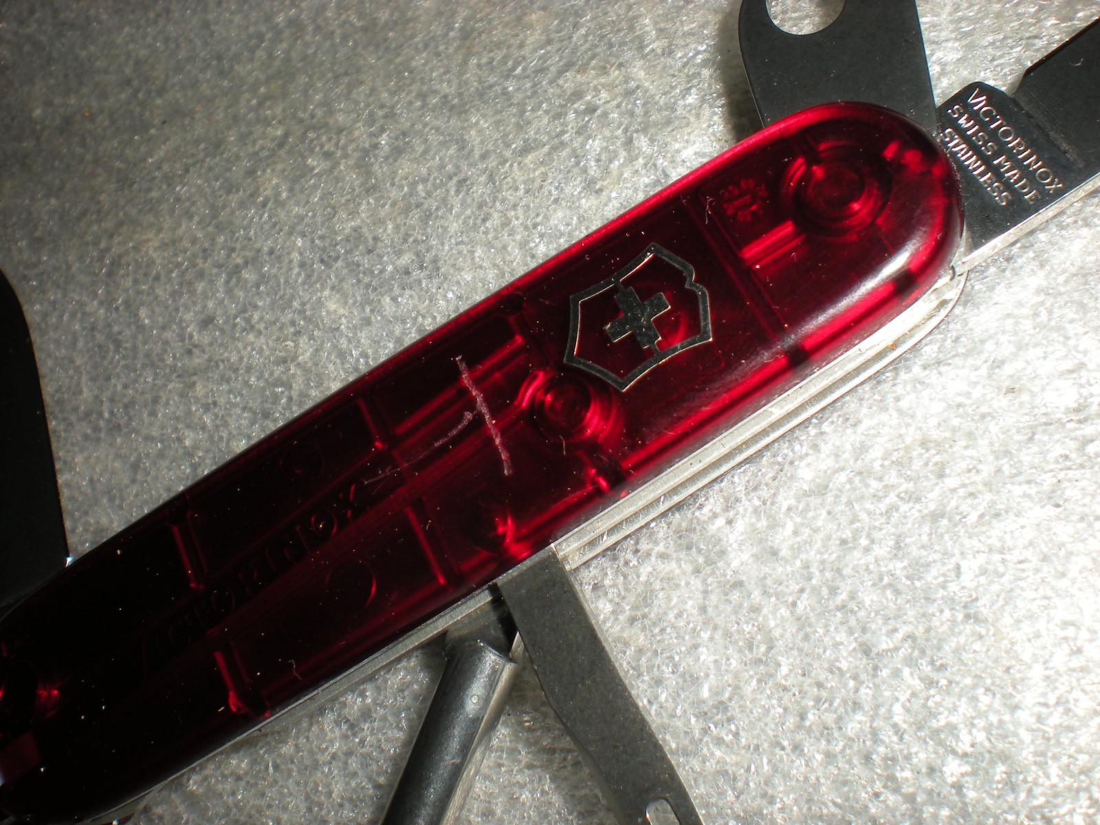 Victorinox Officier Suisse TRANSPARENT Red Swiss Made Army Knife Multi Tool