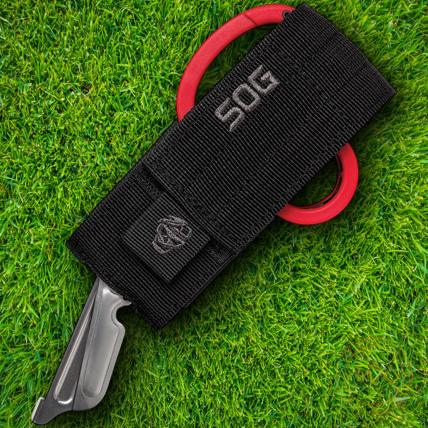 SOG Parashears Multi Tool Red Awl Belt/Cord Cutter Oxygen Wrench Glass Breaker