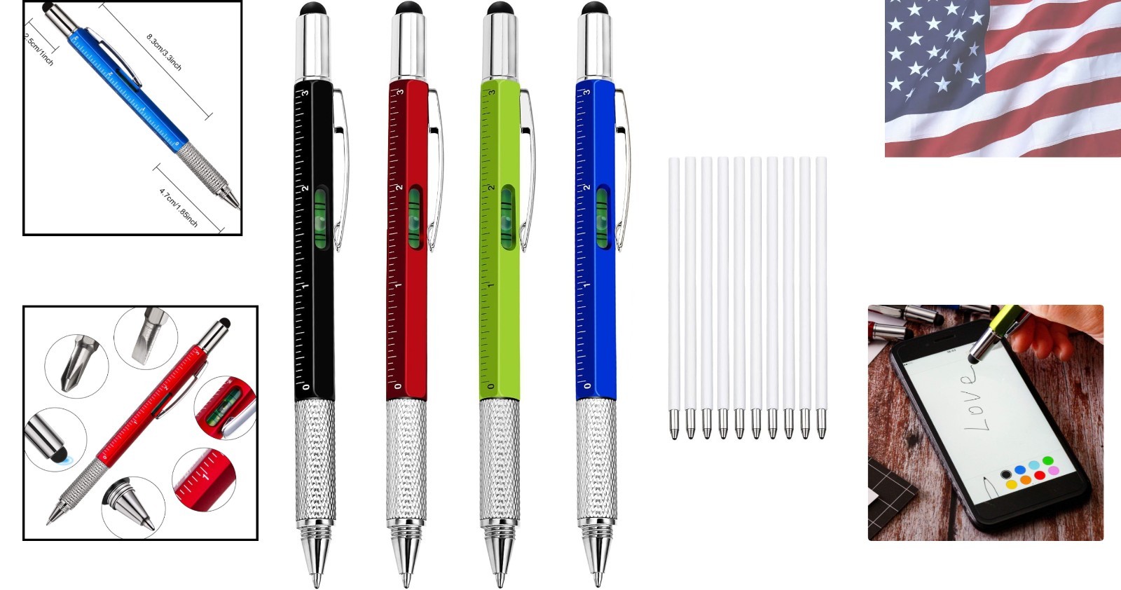 Durable Multitool Pen Set with Refills – The Ultimate Gift for DIY Enthusiasts