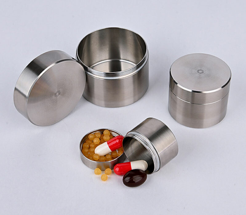 1 PC Stainless Steel Waterproof Tea Can EDC Outdoor Sealed Pill Case Storage—-