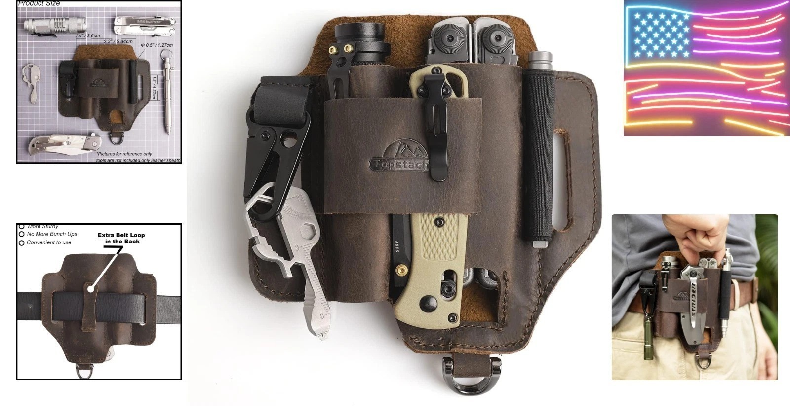 Leather Multitool Sheath,EDC Belt Organizer for Work and Daily Use,Leatherman…