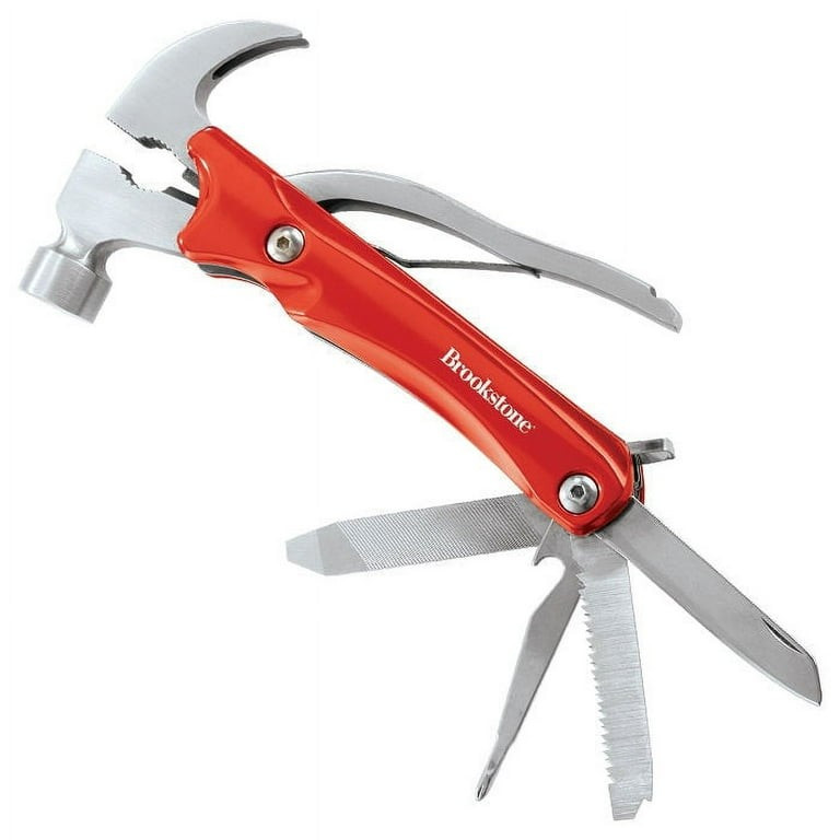 Brookstone 975359 Stainless Steel Red/Silver 10-in-1 Multi-Tool