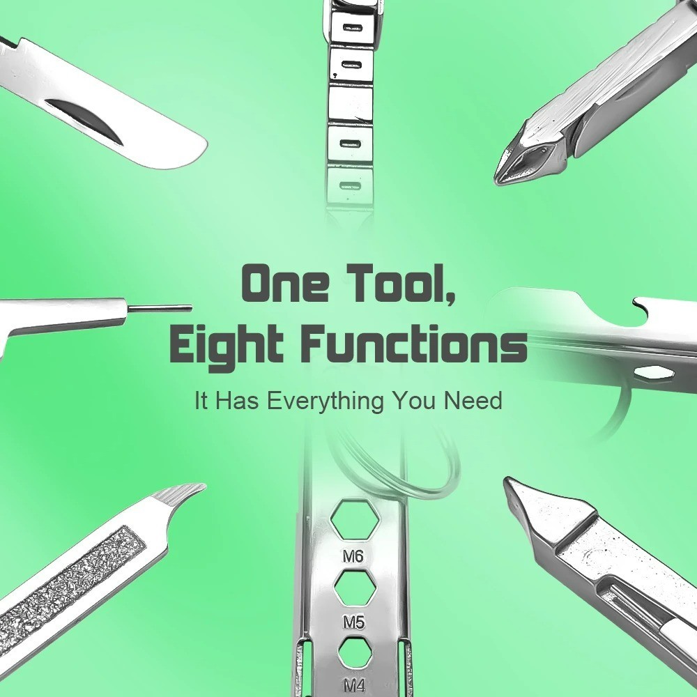 Keychain Pocket Multitool EDC Sim Card Opener bottle Knife Screwdriver Hex file