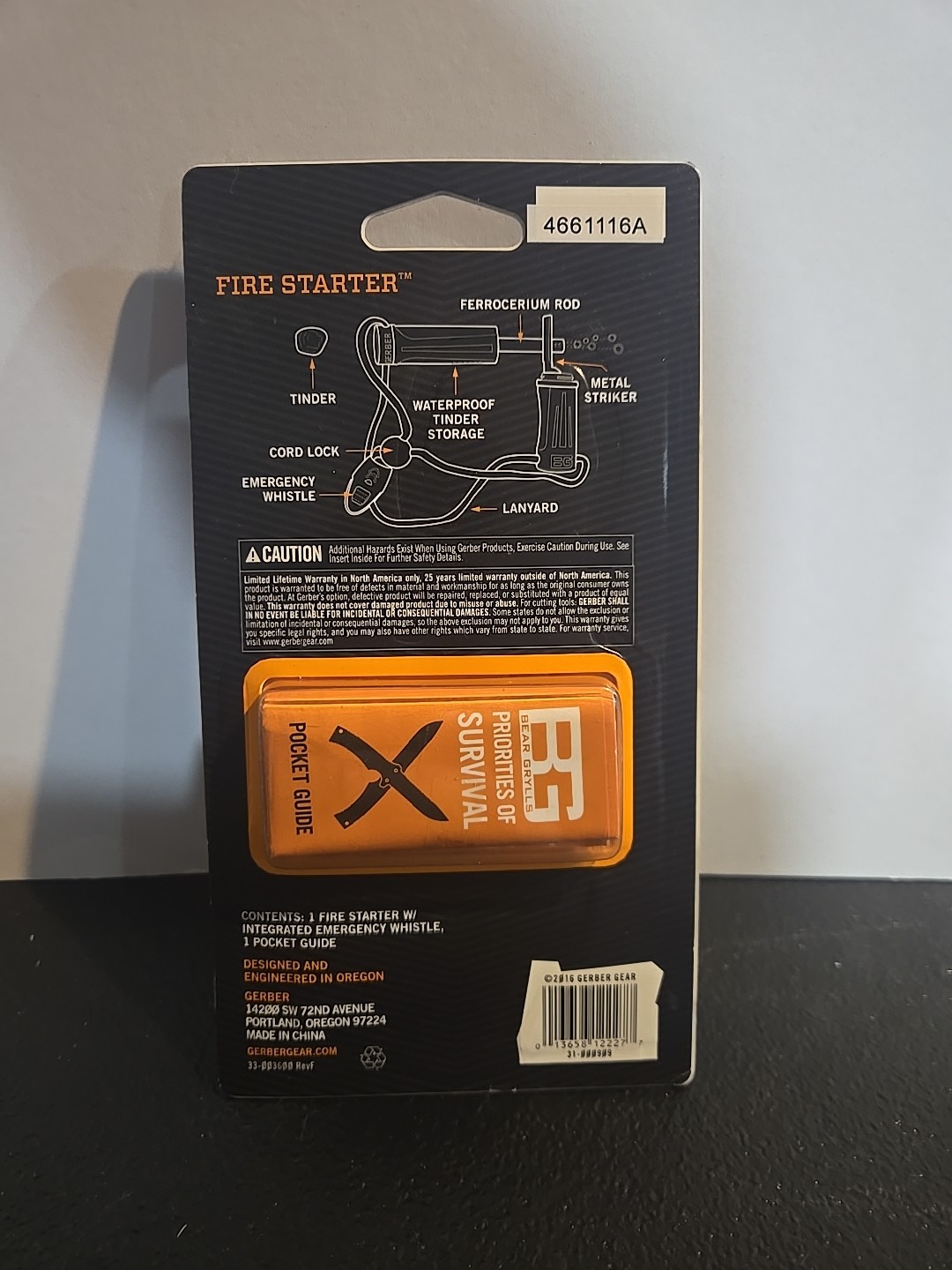 Bear Grylls fire starter+lanyard+pocket Guide NIB great Gift Camping Survival