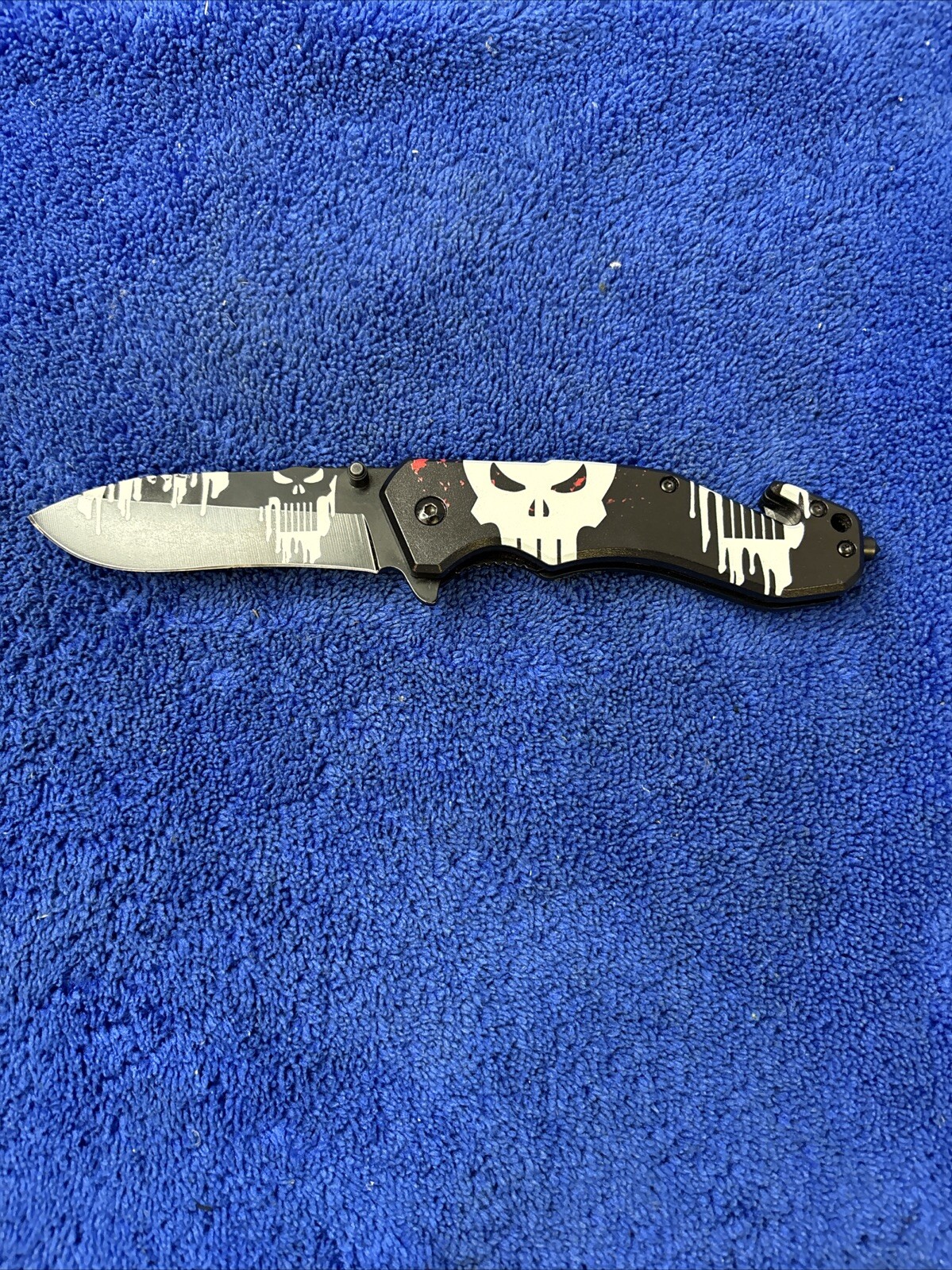 8.5″ Spring Assisted Pocket Knife Tactical Folding Knives Skull Black Tactic