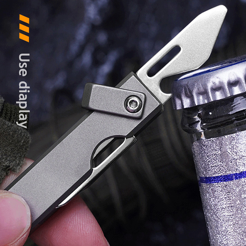 5-in-1 Pocket Safety Whistle Multi Purpose tool Outdoor Camping Folding Blade