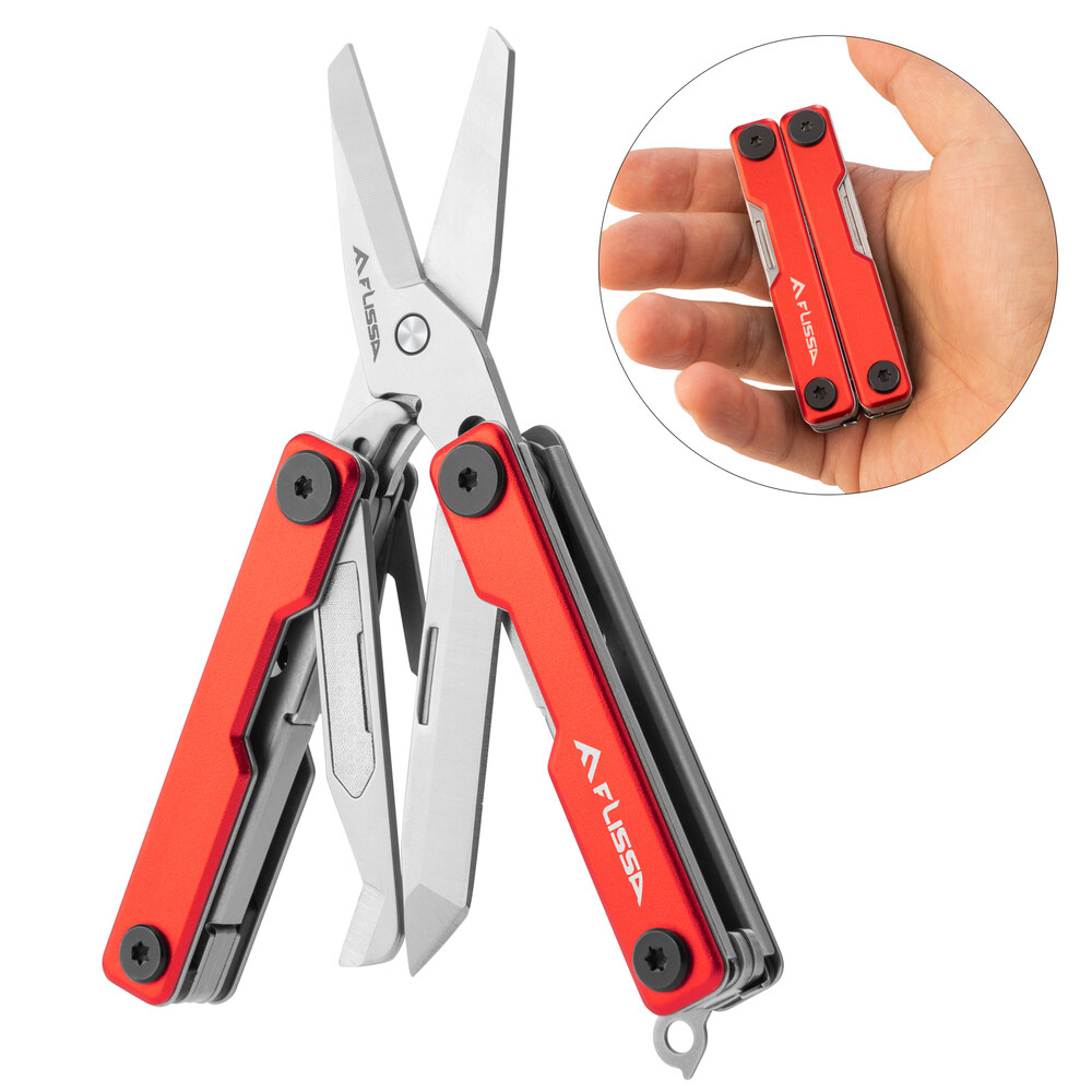 FLISSA Multitool Scissor 11-in-1 Multi Tool Stainless Steel Knife Bottle Opener