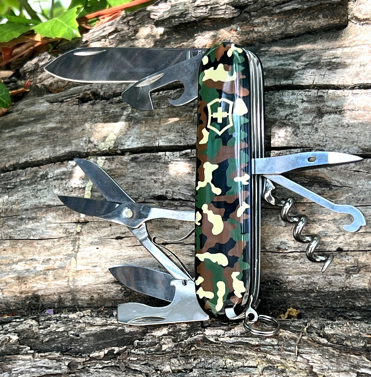Swiss Army Knife, Climber Green Camouflage Camo Victorinox 1.3703.94, New In Box