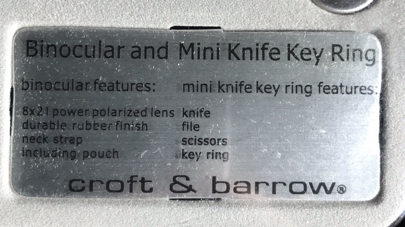 BINOCULAR and MINI KNIFE KEY RING SET Croft and Barrow