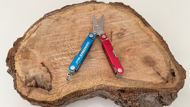 Leatherman Micra Multi Tool Stainless Steel Red& Blue Anodized Handled Scissors
