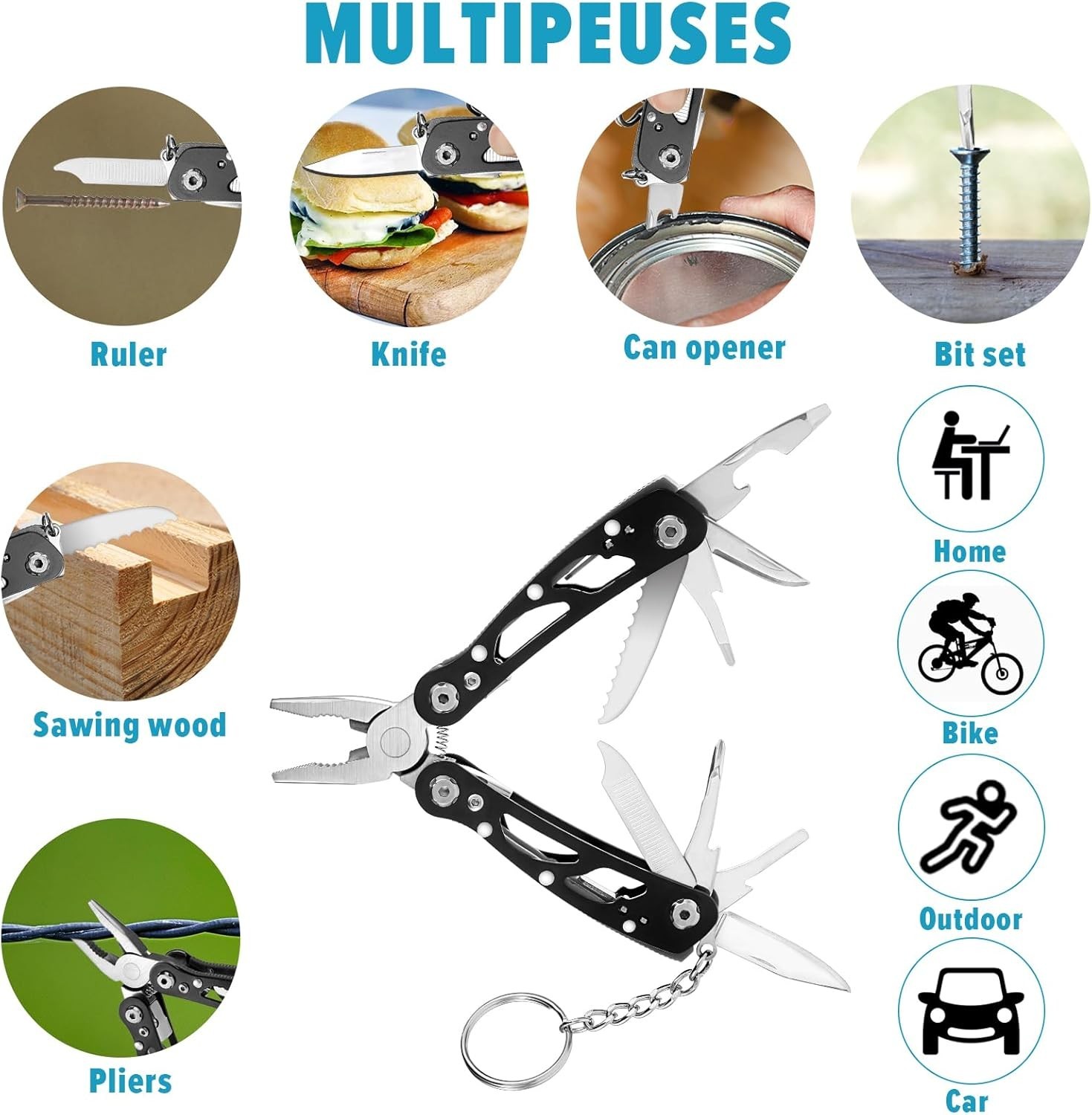 Mini Multi Function Pliers, Leatherman Multitool, 11 In 1 Multitool Pliers Multifunction