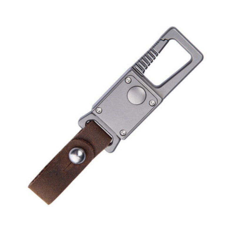 TC4 Titanium Alloy Genuine Leather Keychain Carabiner EDC Outdoor Multi-Tool