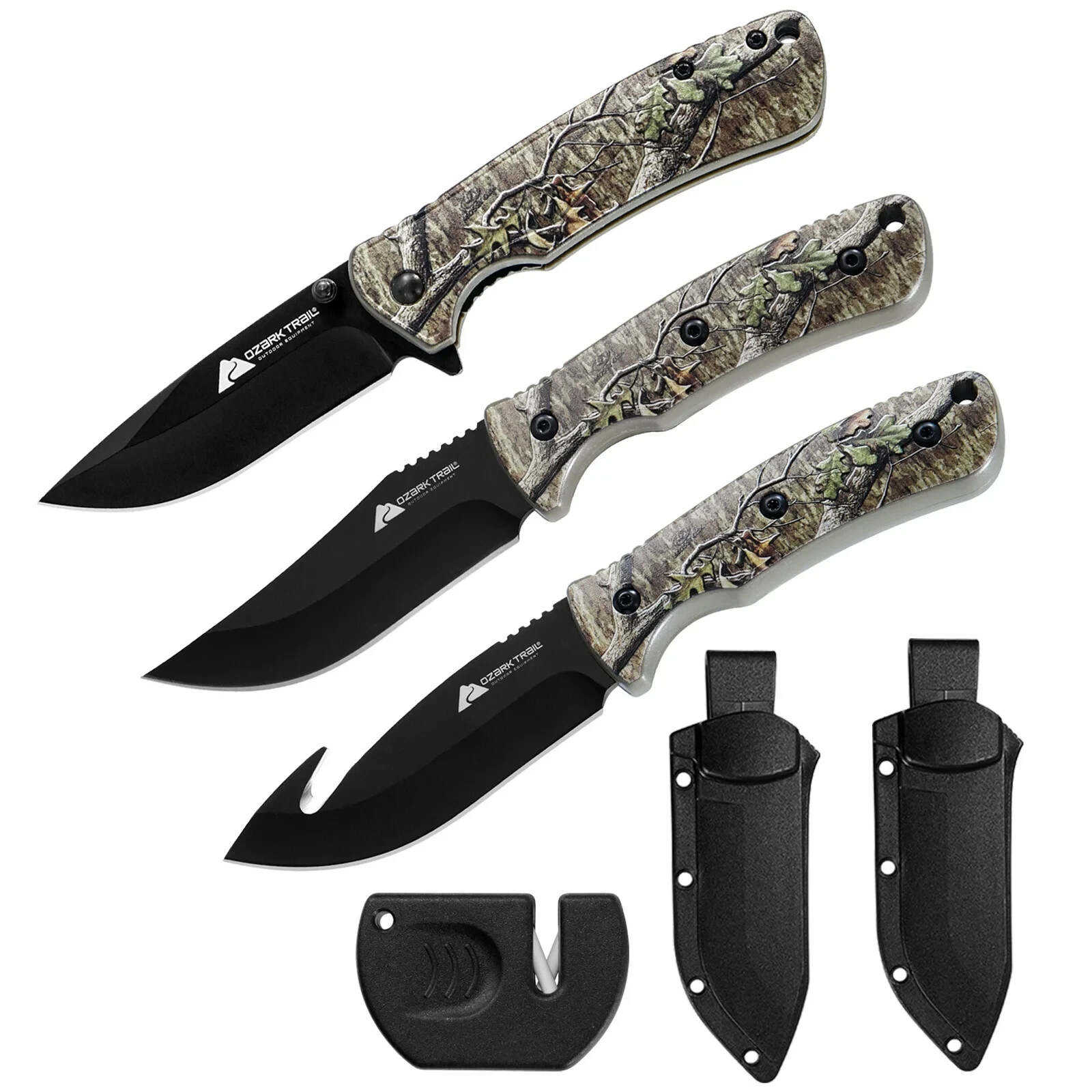 Ozark Trail 6 Pieces Hunting Knives Set 8.25 inch Fixed Blade Knife Manual Open