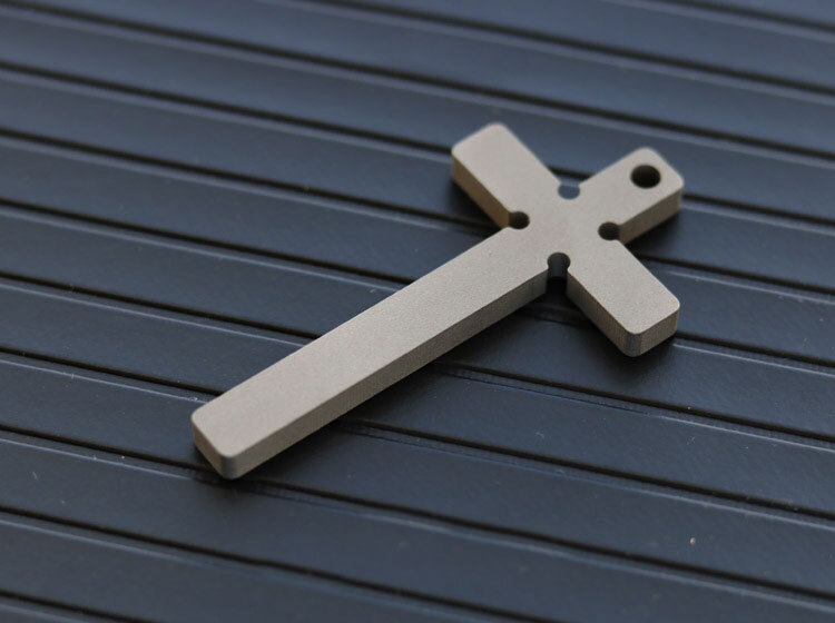 Men Women Solid EDC Titanium Alloy CNC Cross Necklace Pendant Keychain DIY Beads