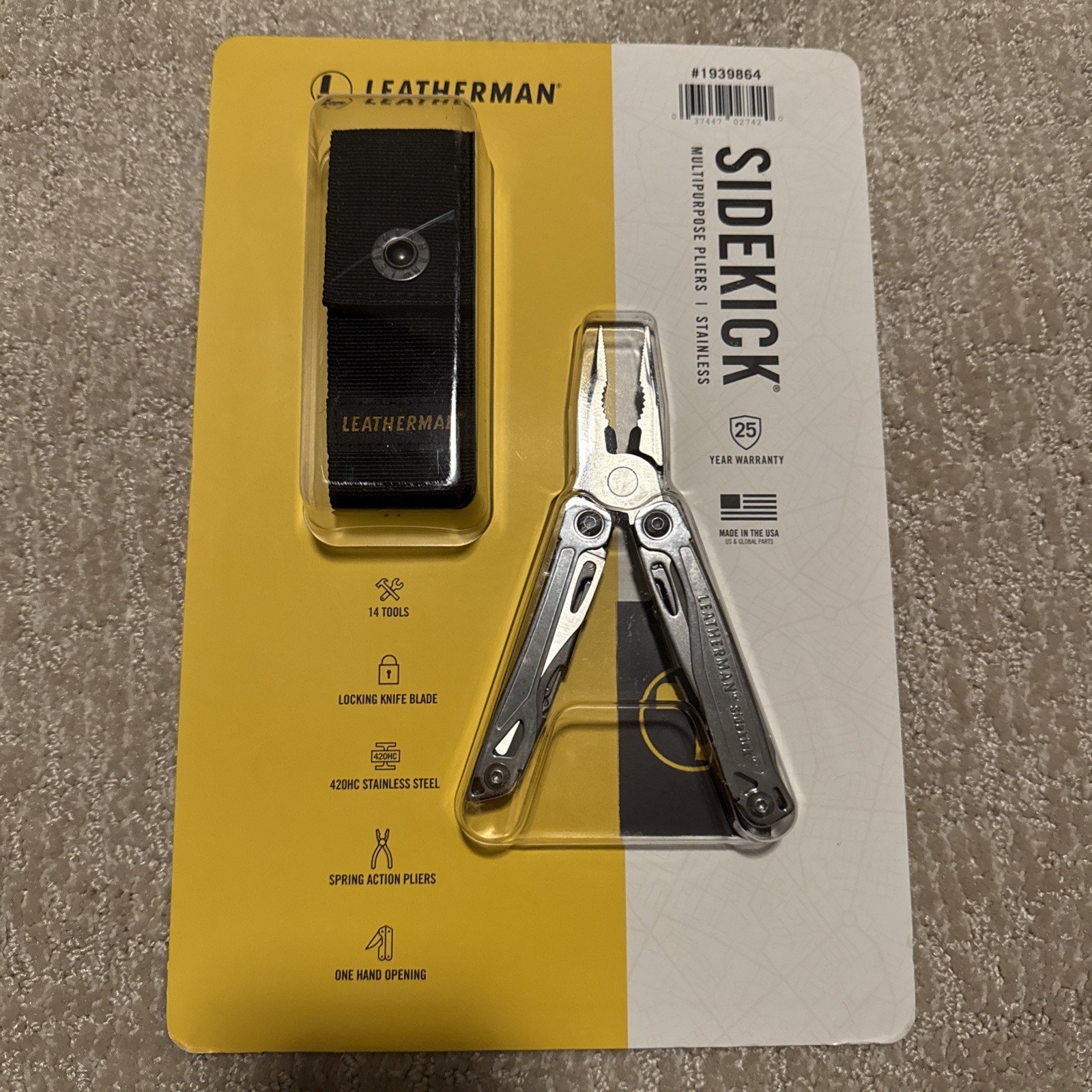 LEATHERMAN SIDEKICK 14 Tool Stainless Steel Multi-Tool Stainless Steel