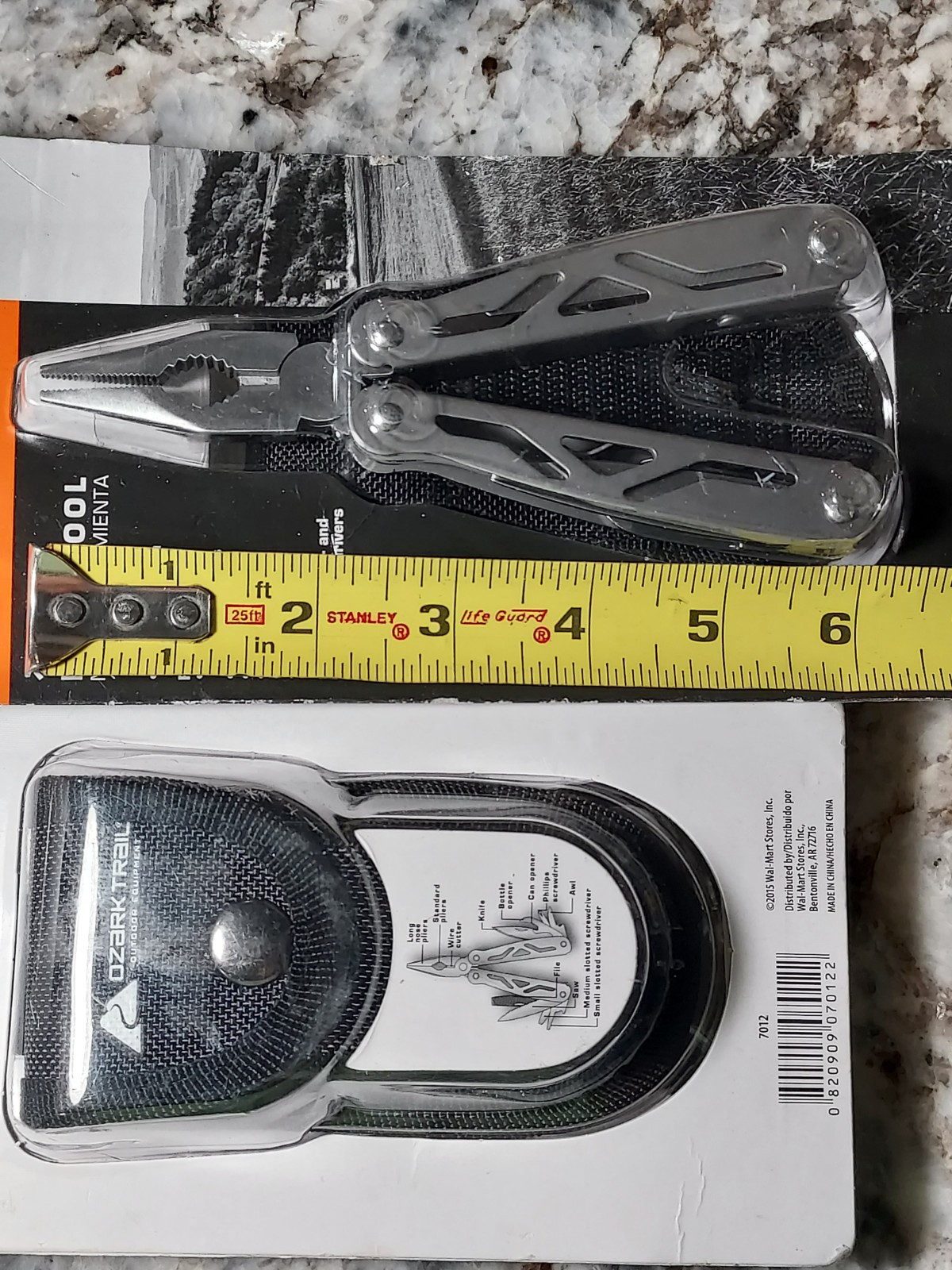 2 NEW Ozark Trail 12-in-1 Multi Tool with Sheath – pliers, knife, saw, file